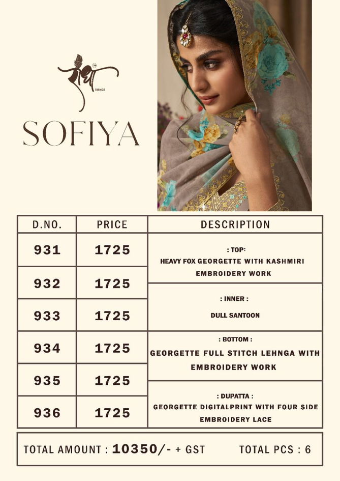 Radha Sofiya Heavy Festive Designer Georgette Latest Salwar Suit Collection 